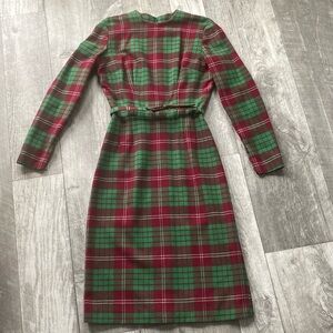 Vintage Handmade Plaid Christmas Dress
